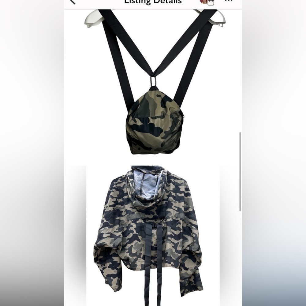 zara jackets & coats cropped camo hoodie backpac - Picture 2 of 13